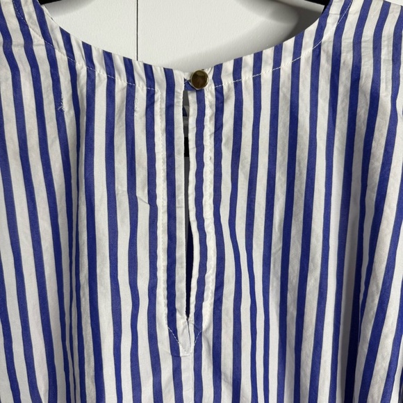 Mark D Sikes 100% Cotton blue and white striped bell sleeve top size 0 - Picture 6 of 8